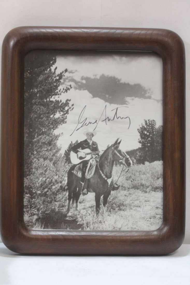 A Signed Gene Autry Photograph: overall= 11 3/4" x 10"