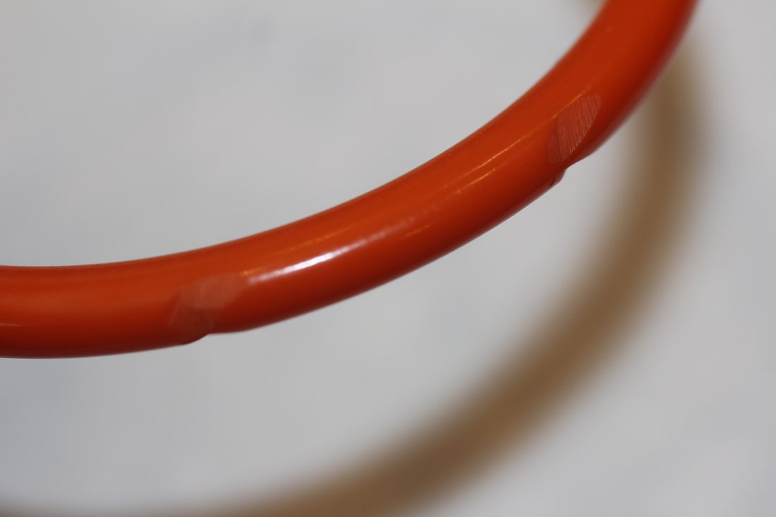 Thin Carved Bakelite Bangle Bracelet - 3