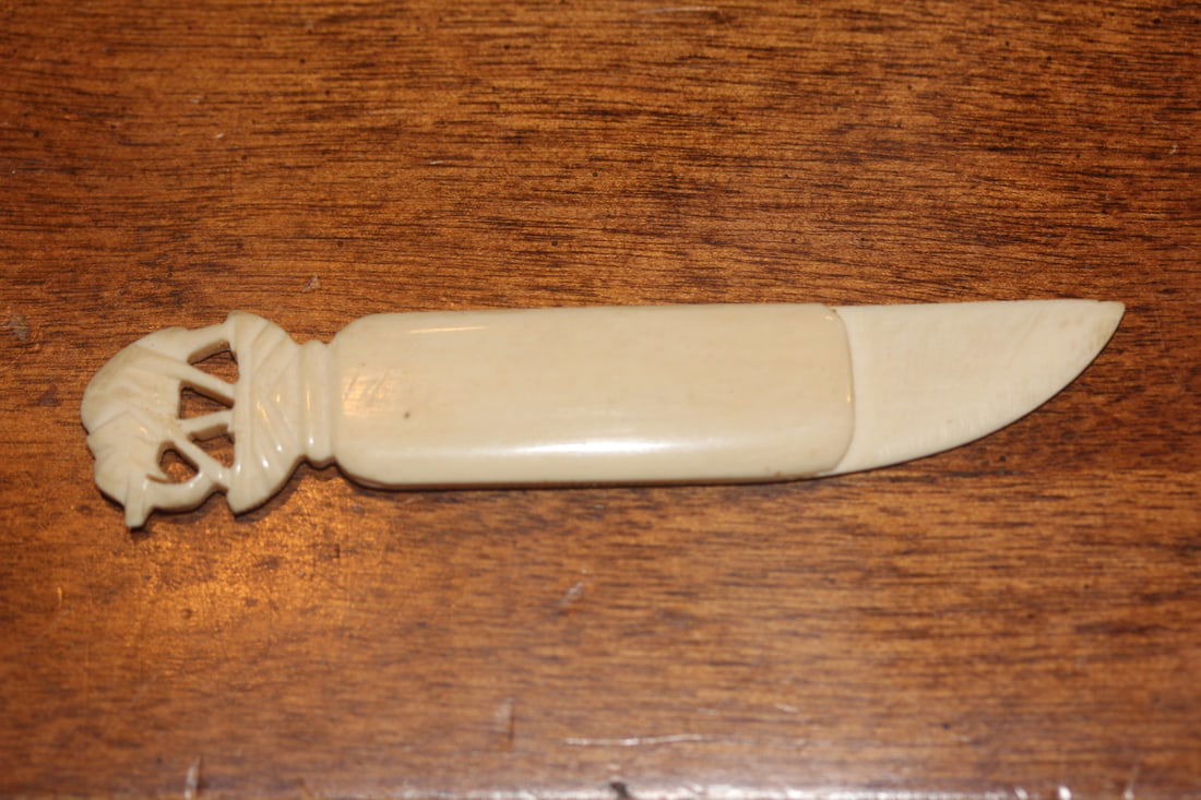 Carved Bone Paperclip: 3 1/2" long