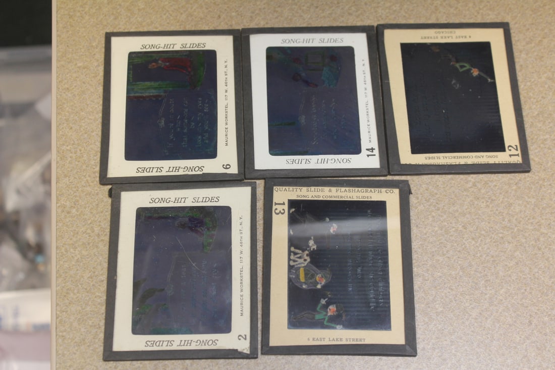 Lot of 5 vintage song hits slides: as shown