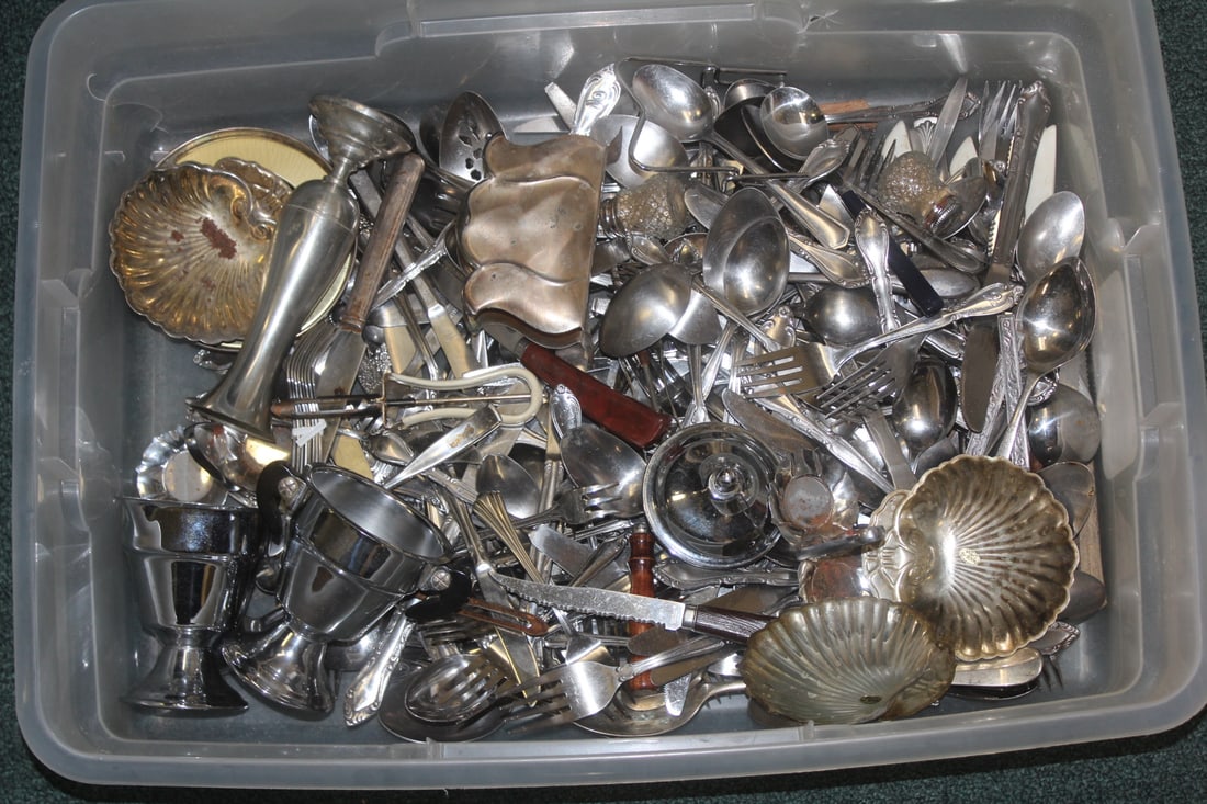 Lot of Silverplate Items: large lot - different utensils etc