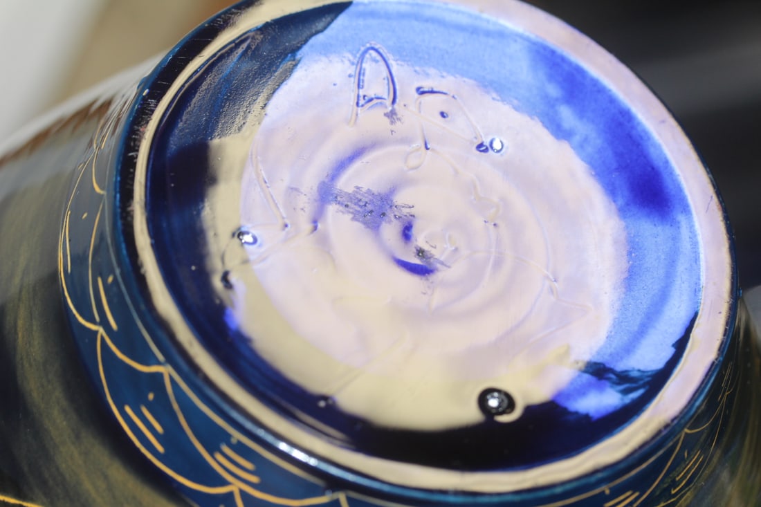 Signed Ceramic Fish Pot - 5