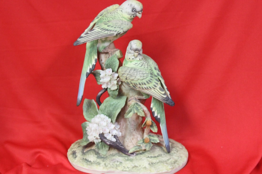 A Parakeet on Stand by Andrea: 9 3/4" tall - very beautiful