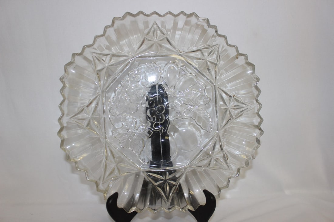 A Pressed Glass Bowl: 11" across