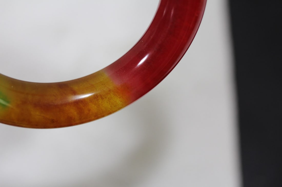 A Thick Multicolor Jadeite Bangle Bracelet - 3