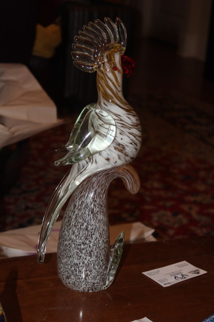 Art Glass Parrot: 15 1/4" tall - heavy