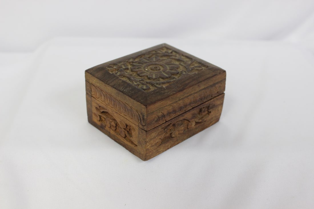 A Carved Wooden Trinket Box (1 of 7)