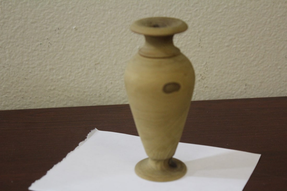 A Wood Vase: 4 1/2" tall