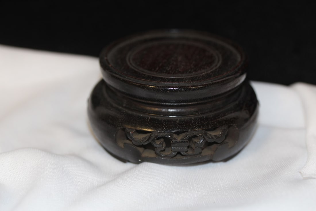 A Wooden Stand: appears to be hardwood - inside diameter= 2 inces - chinese