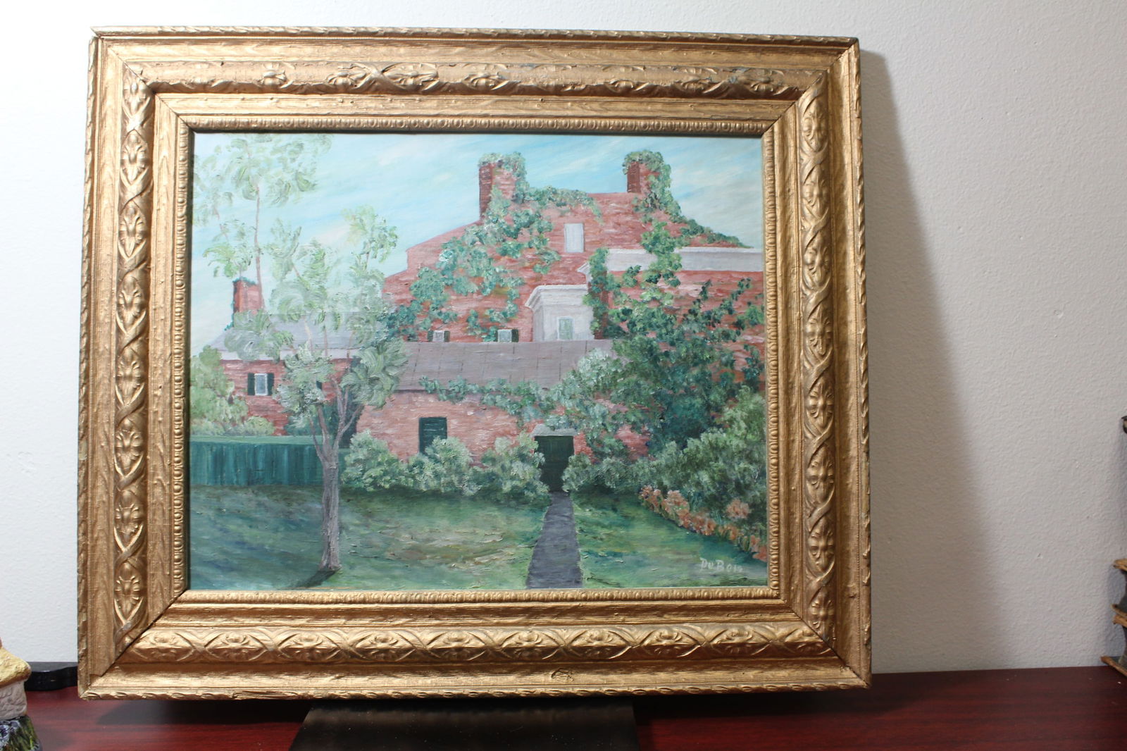 Oil on Board Painting by Dubois: overall= 22 1/2" x 26 1/4"