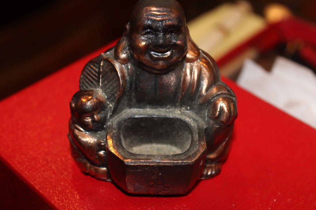 Metal Buddha: 2 1/2" across