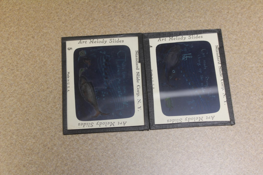 Lot of 2 Art Melody Glass Slides: as shown