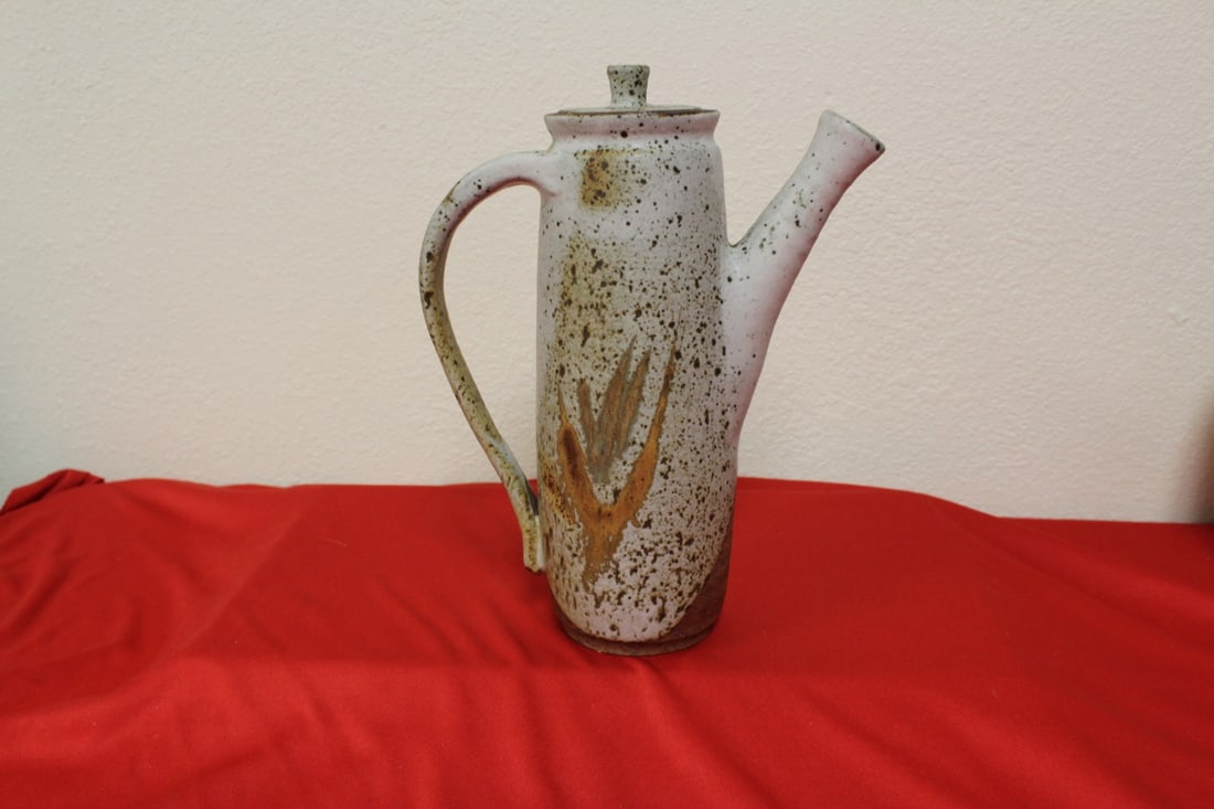 A Clay Chocolate Pot: marked on the bottom - 10 1/2" tall