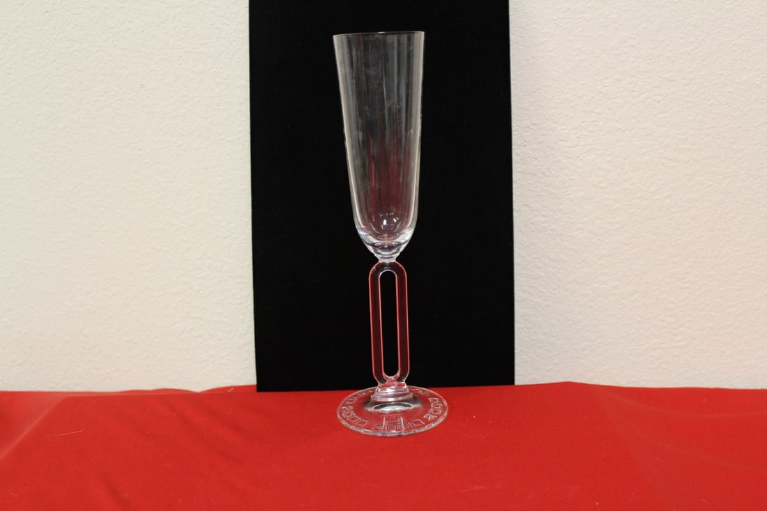 An Etched Bicentennial Champagne Glass: marked :Piedel on the bottom - 9 1/2" tall