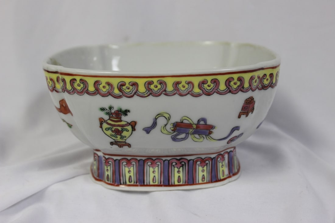 A Vintage Chinese Bowl: 6 1/2" square
