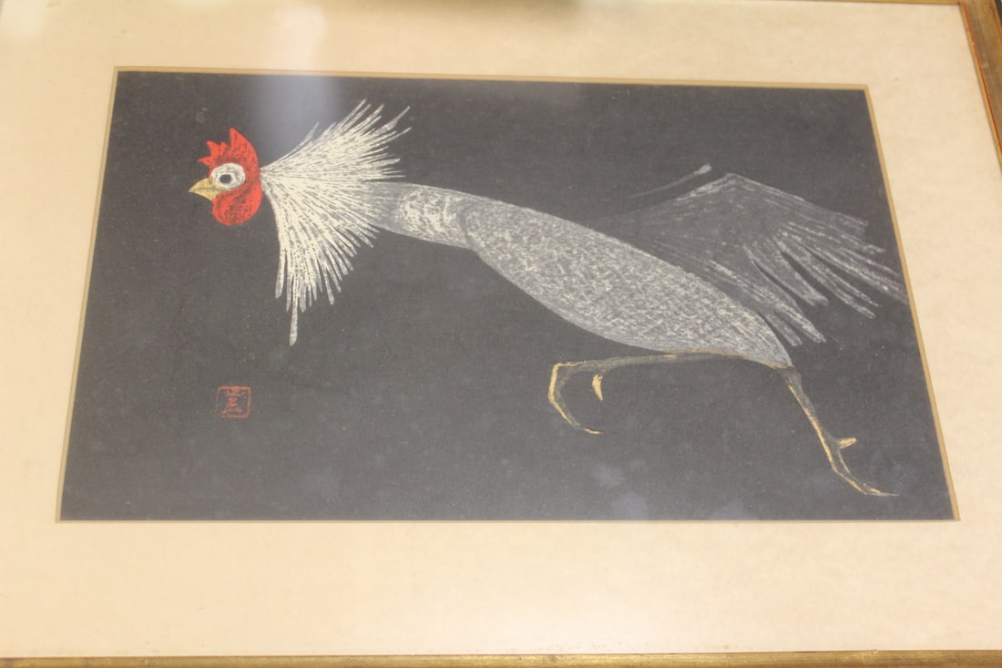 Japanese Woodblock Print: 1950's - by listed artist Kaoru Kawano - framed - overall= 20 1/4" x 15"