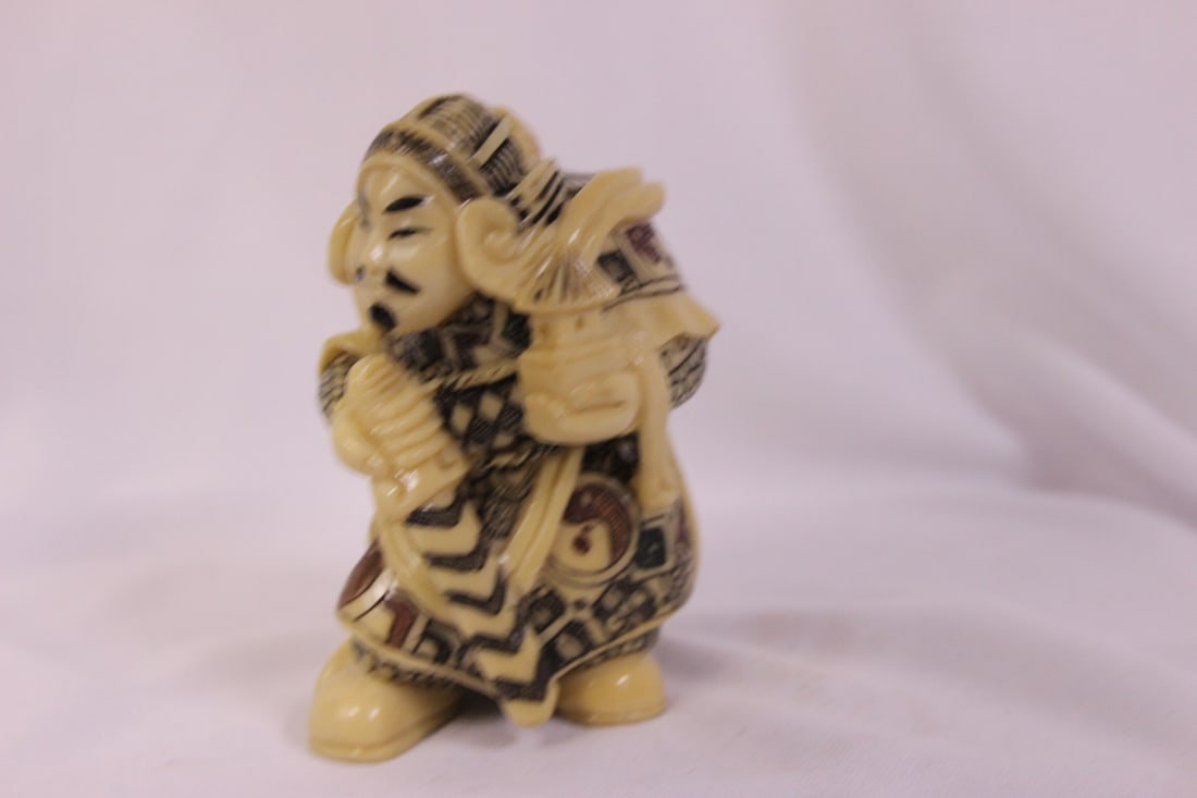 A Chinese Resin Warrior: 3 1/4" tall