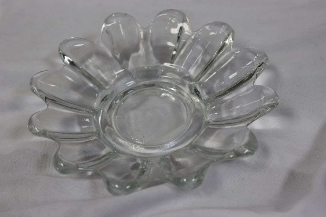 An Indiana Crystal Glass Candle Holder: 5 1/2" in diameter