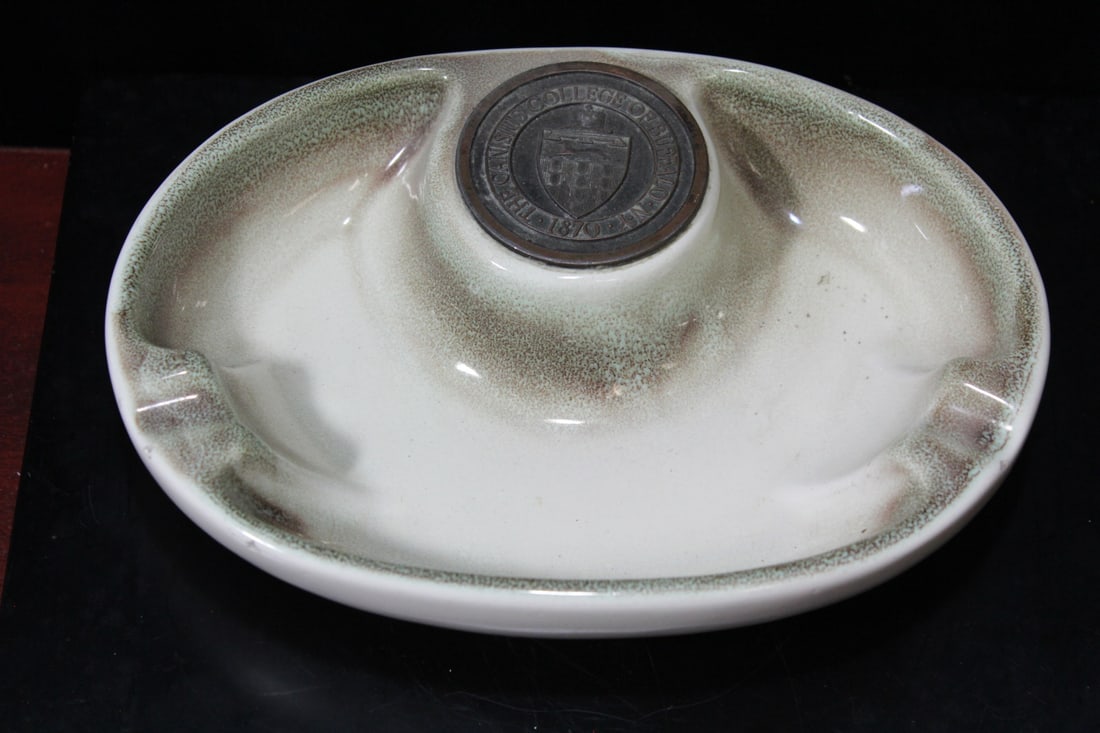 A College of Buffalo Ashtray: dated 1950 - mid century modern - made in USA - 8 inches across
