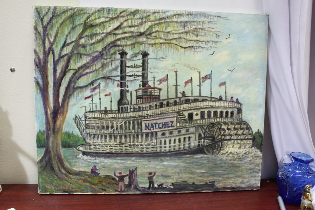 An Oil on Canvas: unframed - signed by W.R. Jones - overall= 20" x 16"