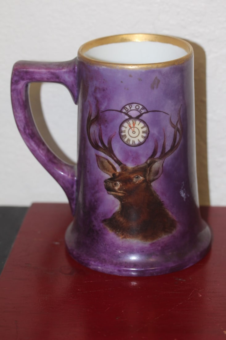 Antique Bavaria Elk Mug: or stein - 6" tall