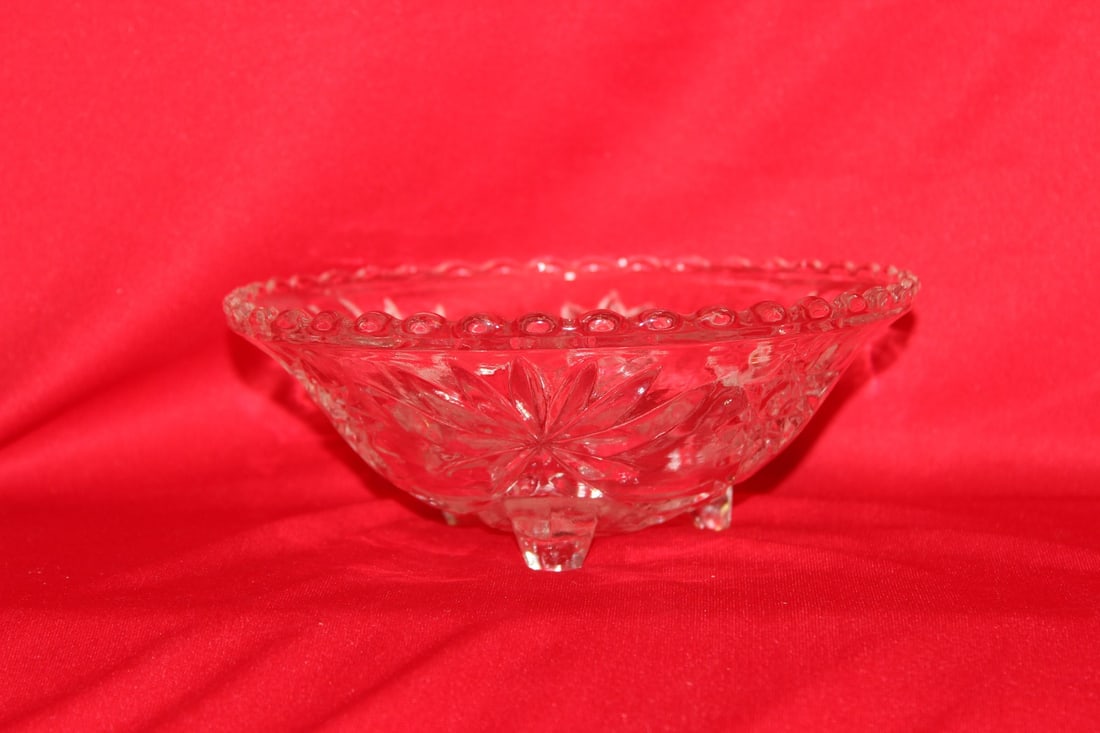 A Pressed Glass Bowl: 7" in diameter