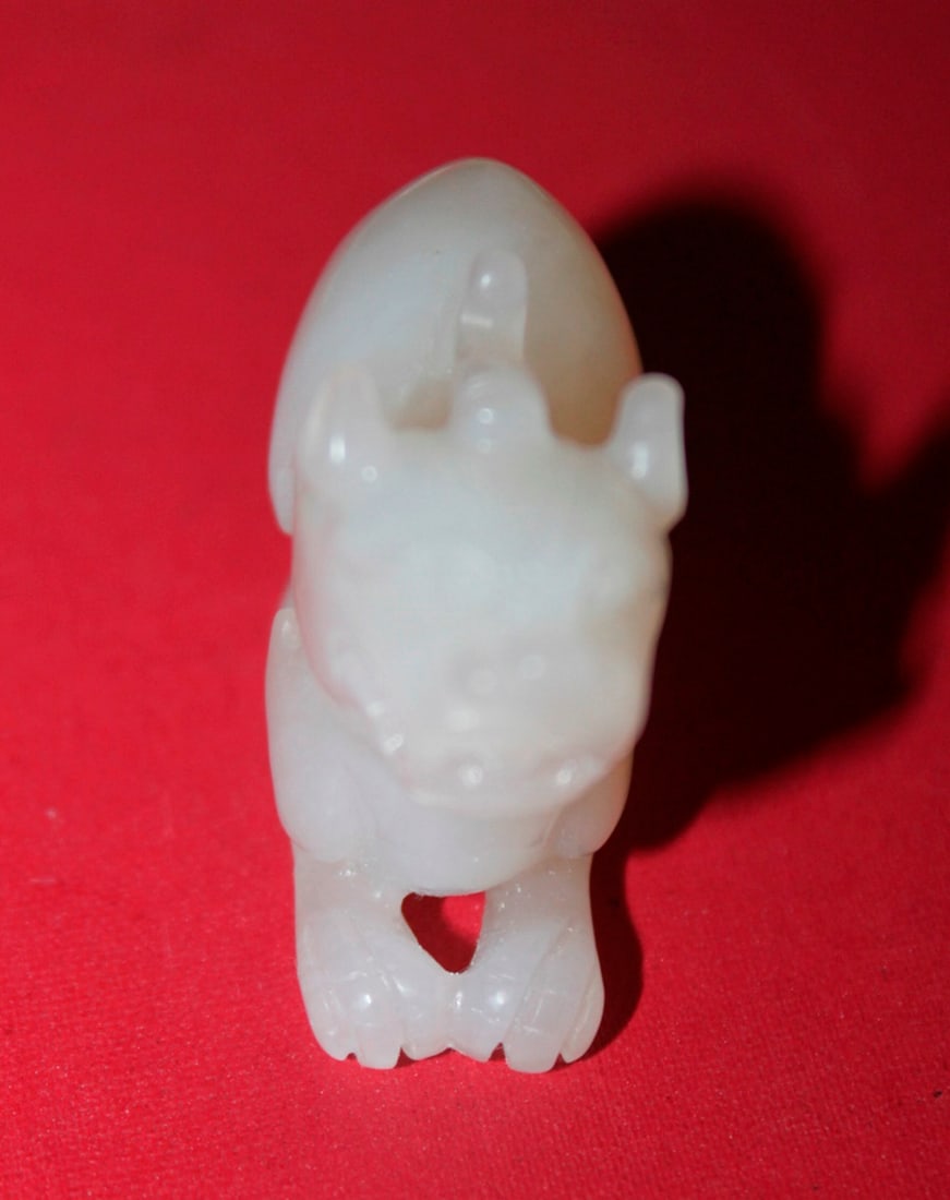 White Jade Foo Dog - 10