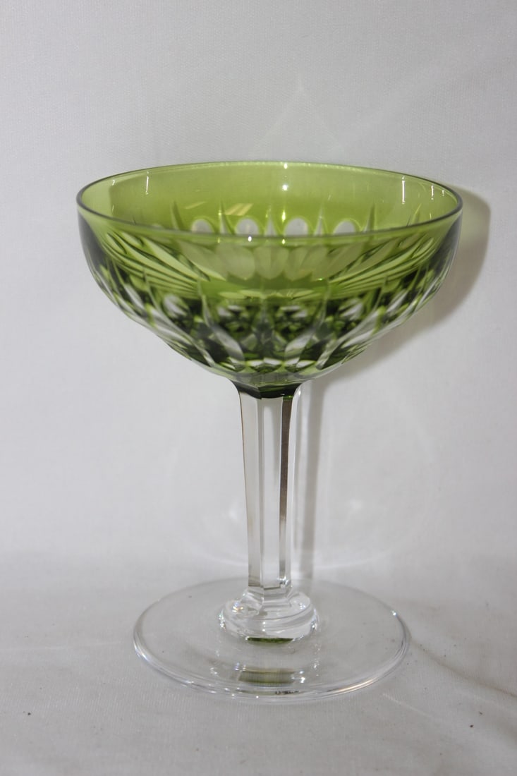 A Green Glass Wire Glass: 5" tall
