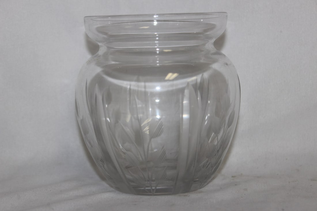 A Cut Glass Bowl: 3 3/4" tall