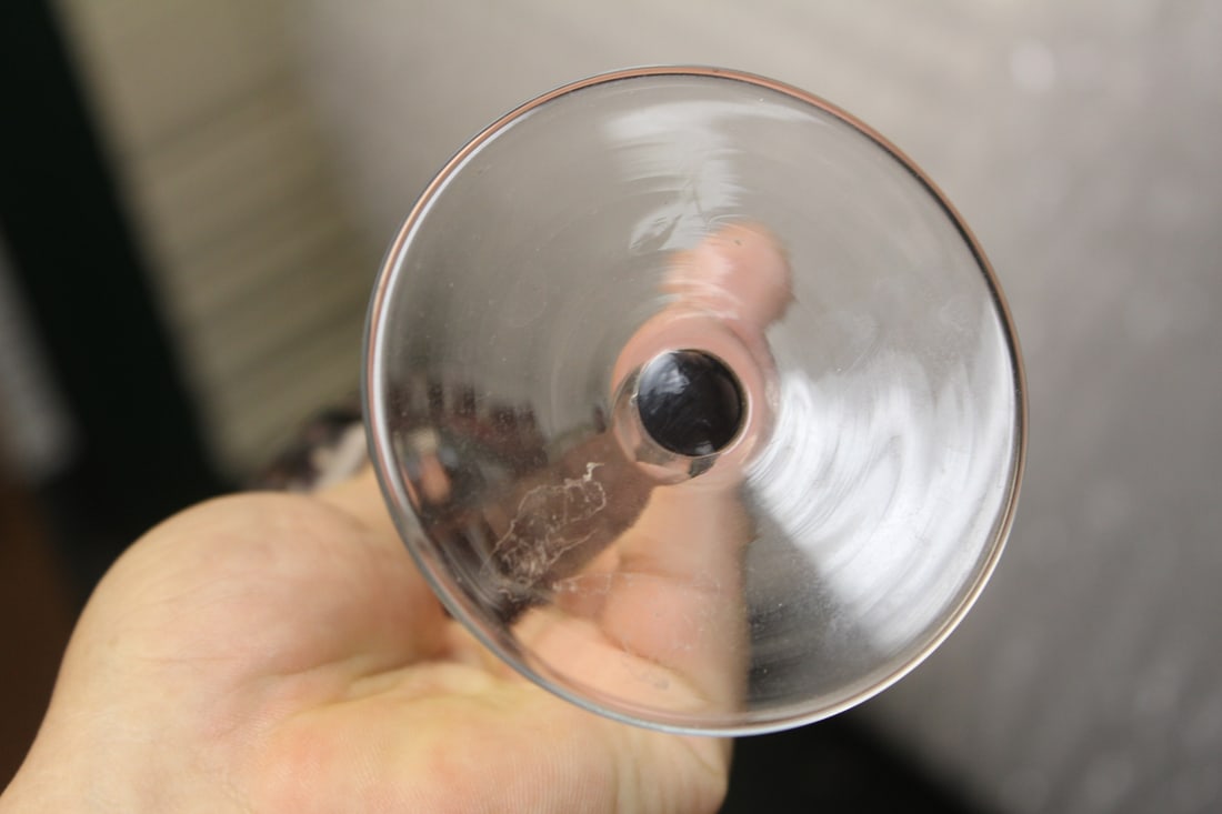 Ruby Red Cut Glass Goblet - 8