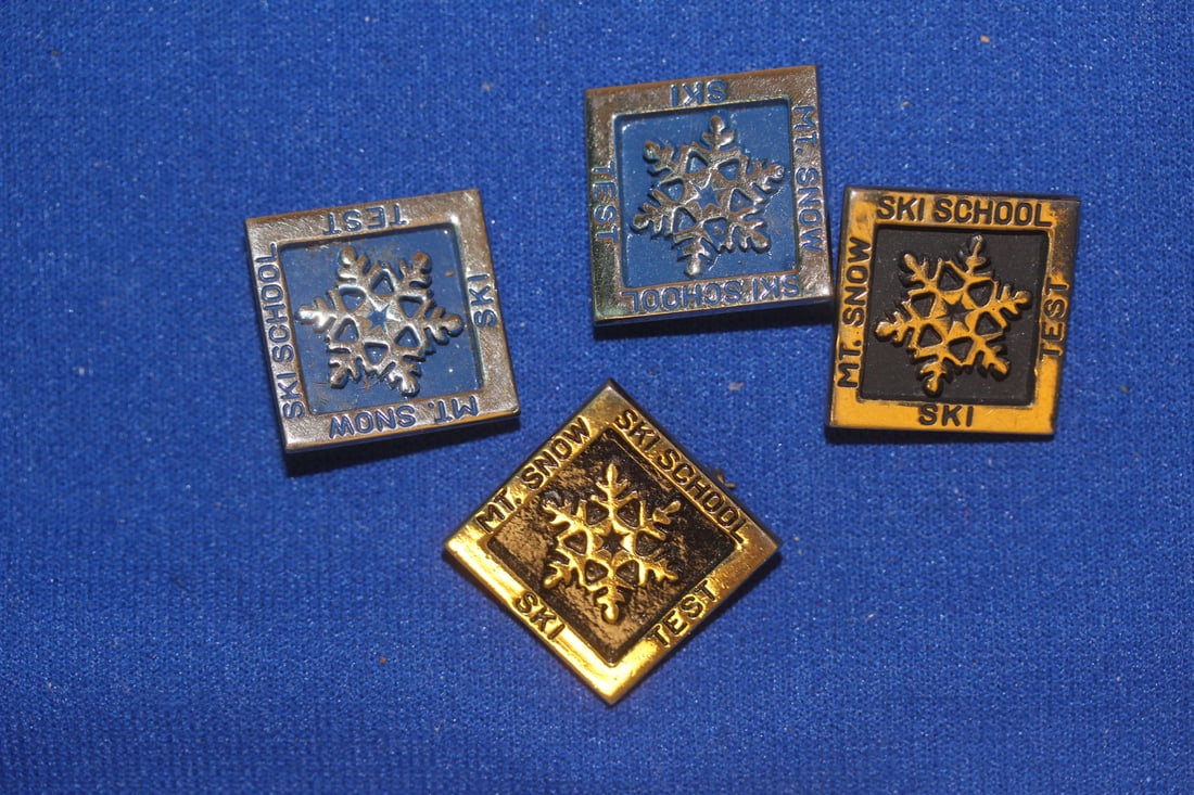 Lot of 4 Ski School Pins: as shown