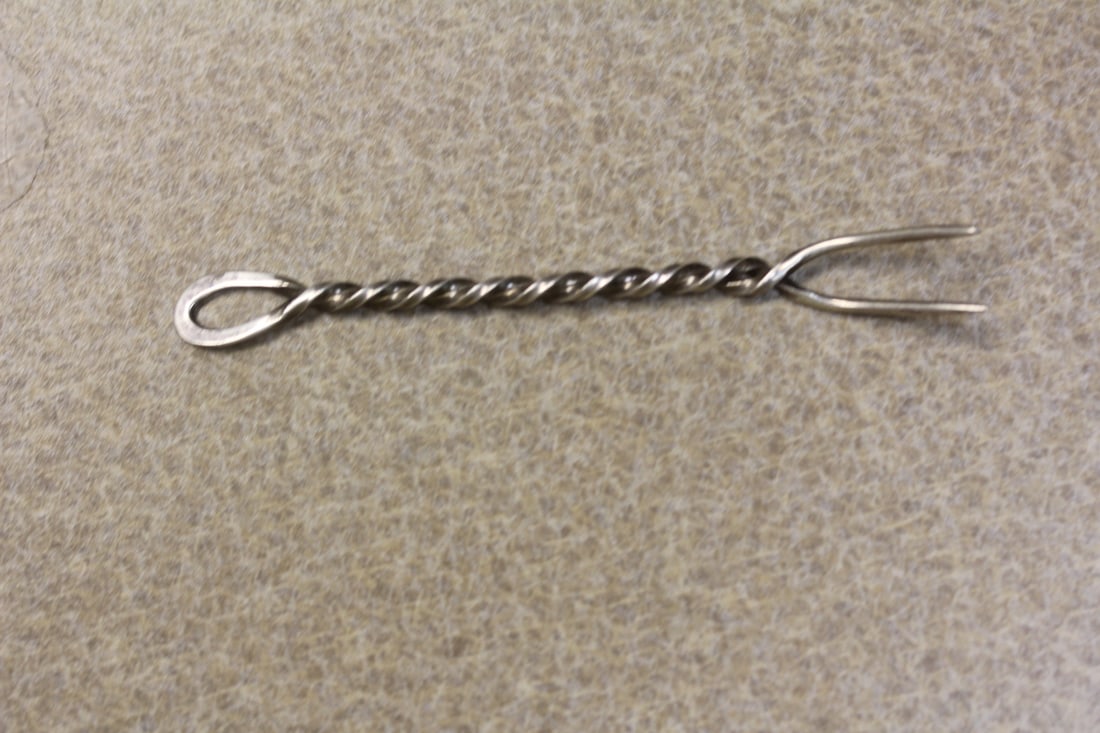 Small Sterling Twisted Cheese Fork: 3 3/4" long