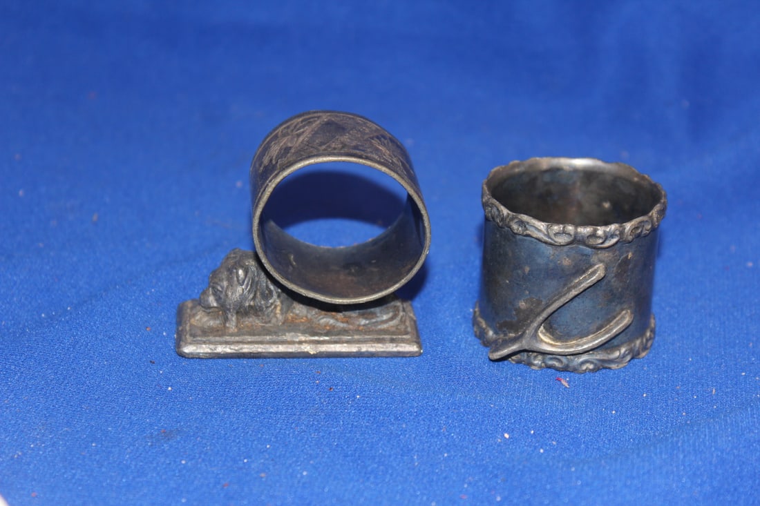 Lot of Two Metal Napkin Rings: as shown