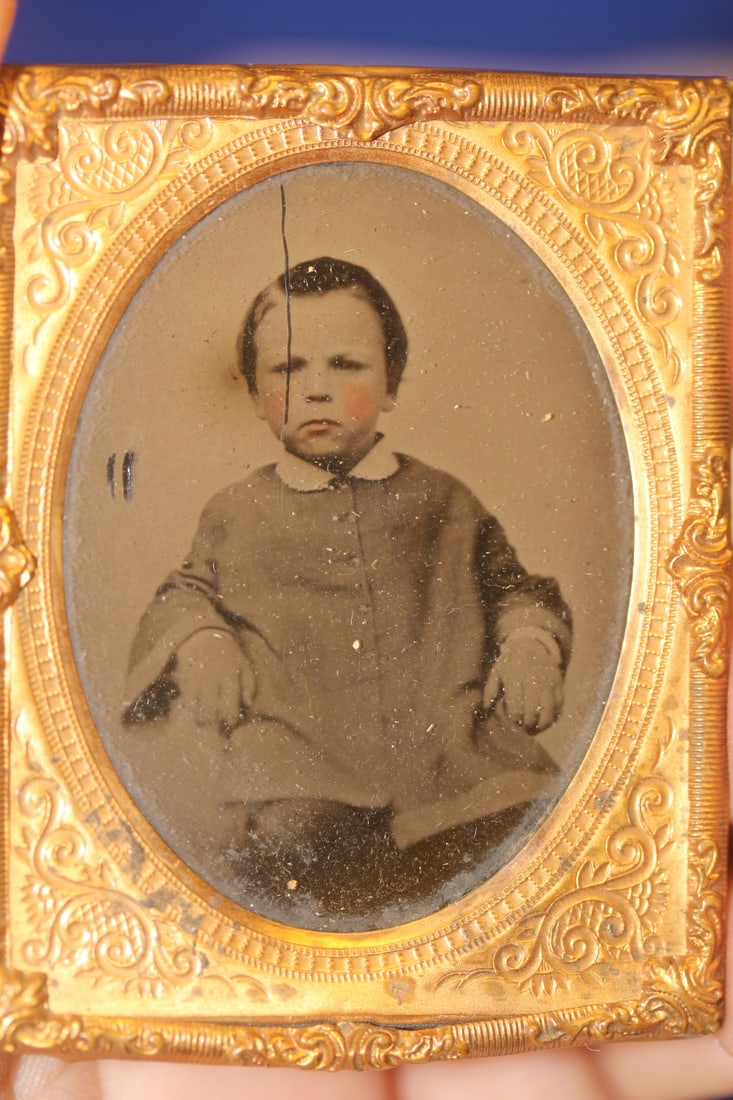 Tin Type of a Child: 2" x 2 1/2"