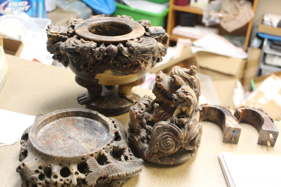 Large Soap Stone Urn - 12