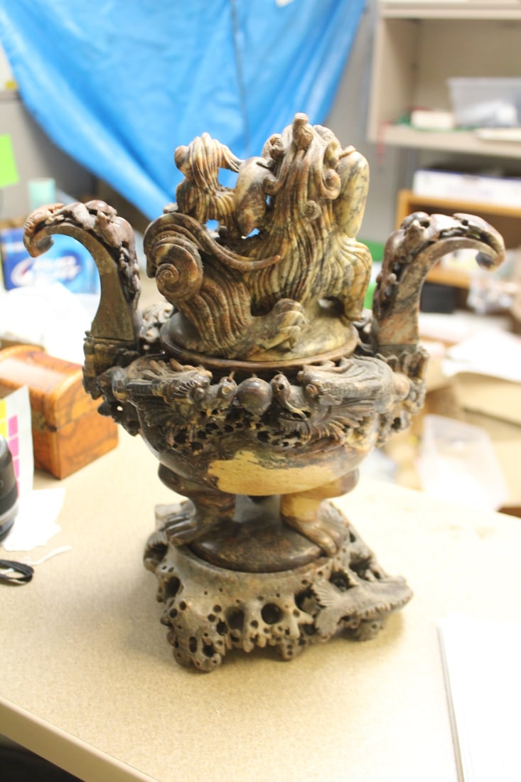 Large Soap Stone Urn - 9