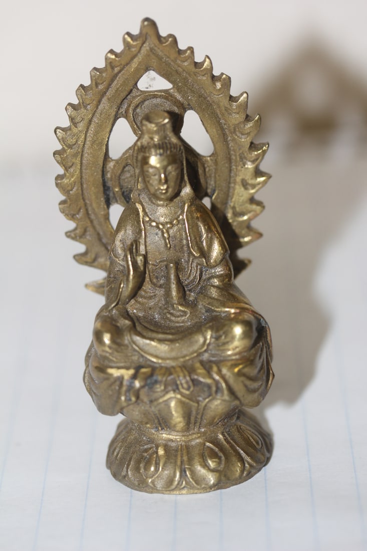 Small Brass Buddha: 3 inches tall