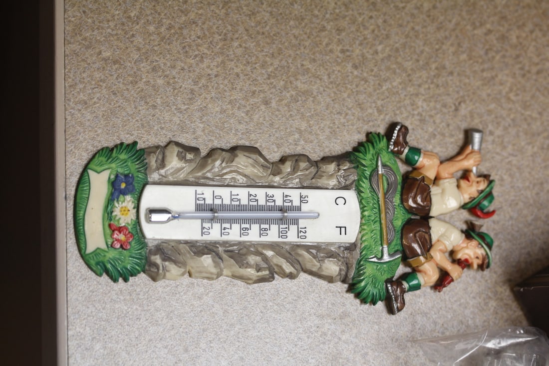 Vintage Gesch Germany Plastic Thermometer: 5 3/4" tall