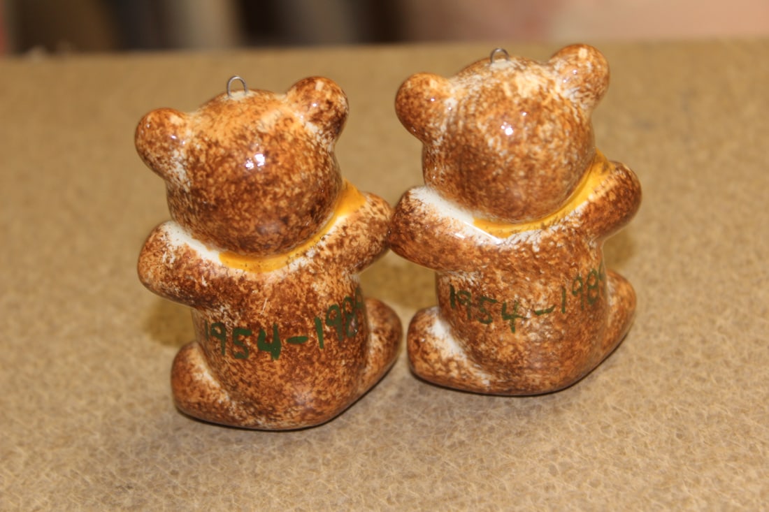 Two Ceramic Teddy Bear Ornaments - 2