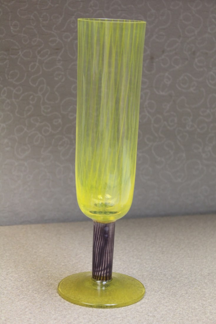 Rare Kosta Boda Bonbon Stem Cup: Kjell signed - 9 5/8" tall