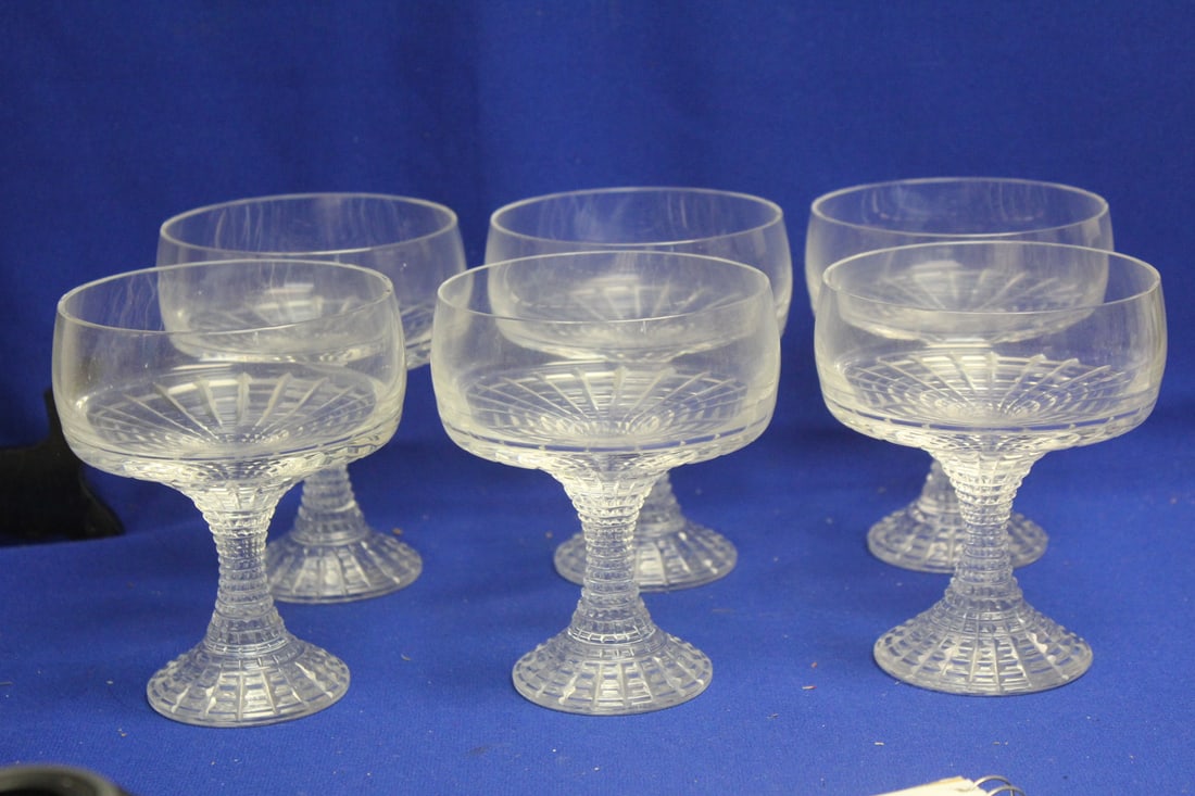Set of 6 Rosenthal Bleikristall Water Goblets: 5 inches tall x 4 inches wide