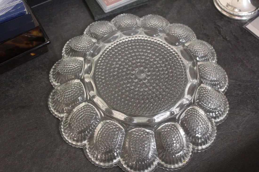 Large Devil Egg Glass Platter - 5