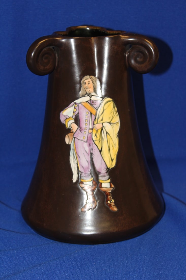 A Teplitz, Austria Pottery Vase: 8" tall