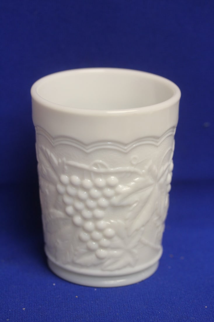 Milk Glass Tumbler: by imperial glass company - 4 inches tall