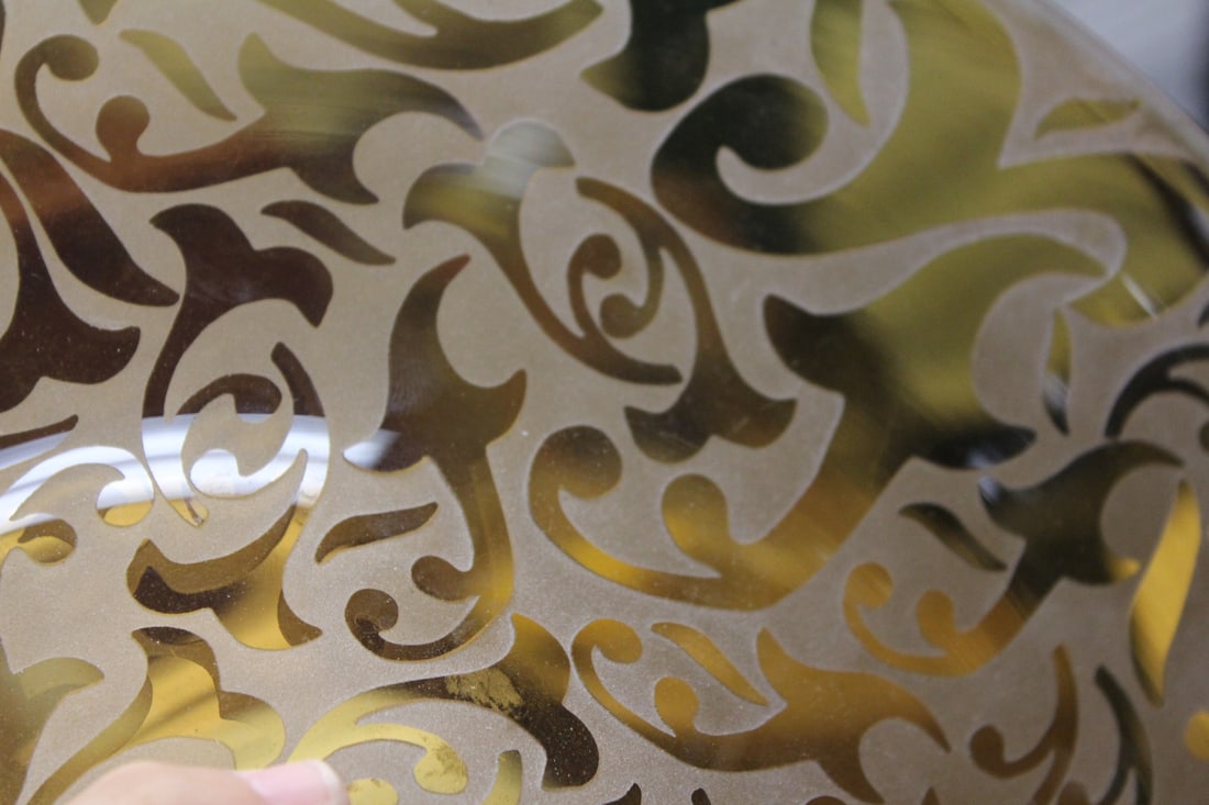 Signed Michael Weems Etched Compote - 9