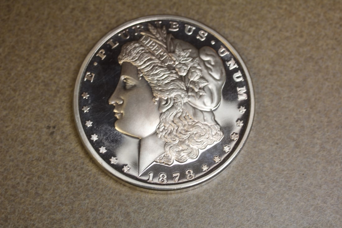 Silver Plated Copy of a Morgan Coin: one pound