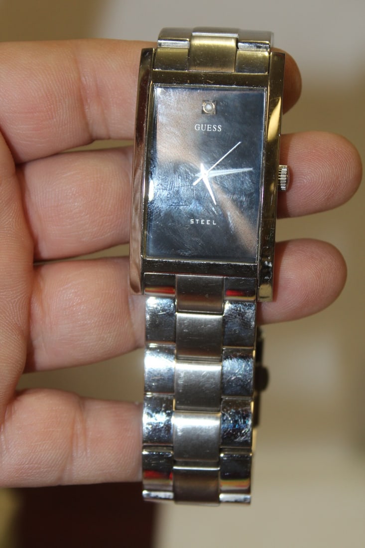 A Guess Steel Watch: currently running