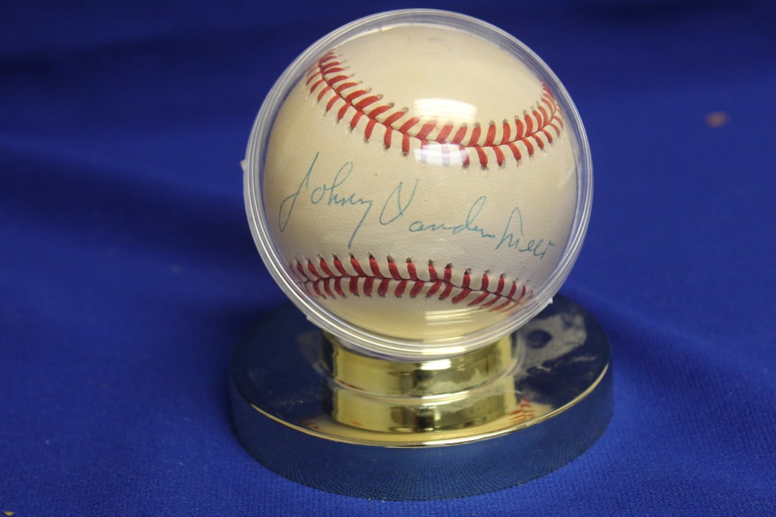 A Signed Johnny VanderMeer Baseball: cased