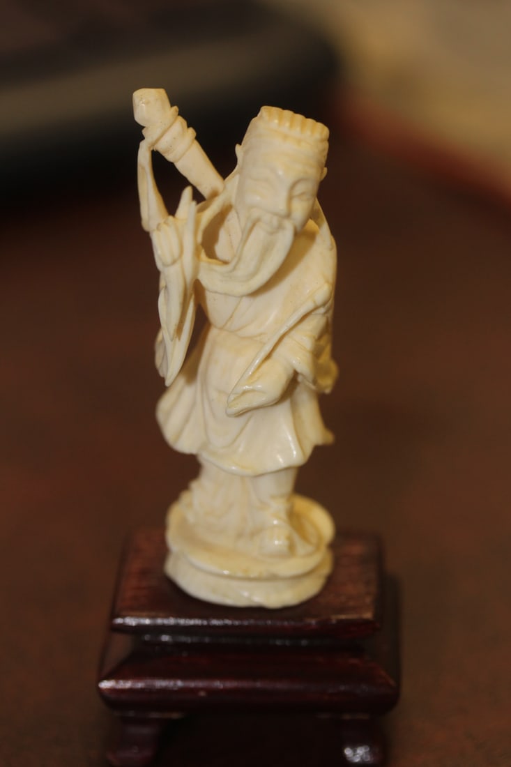 Chinese Carved Bone Figure on Stand (1 of 4)