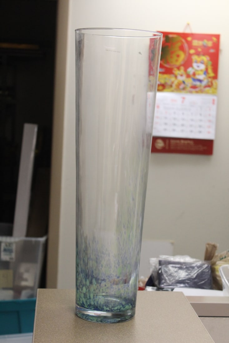 Art Glass Floor Vase: 23 1/2" tall